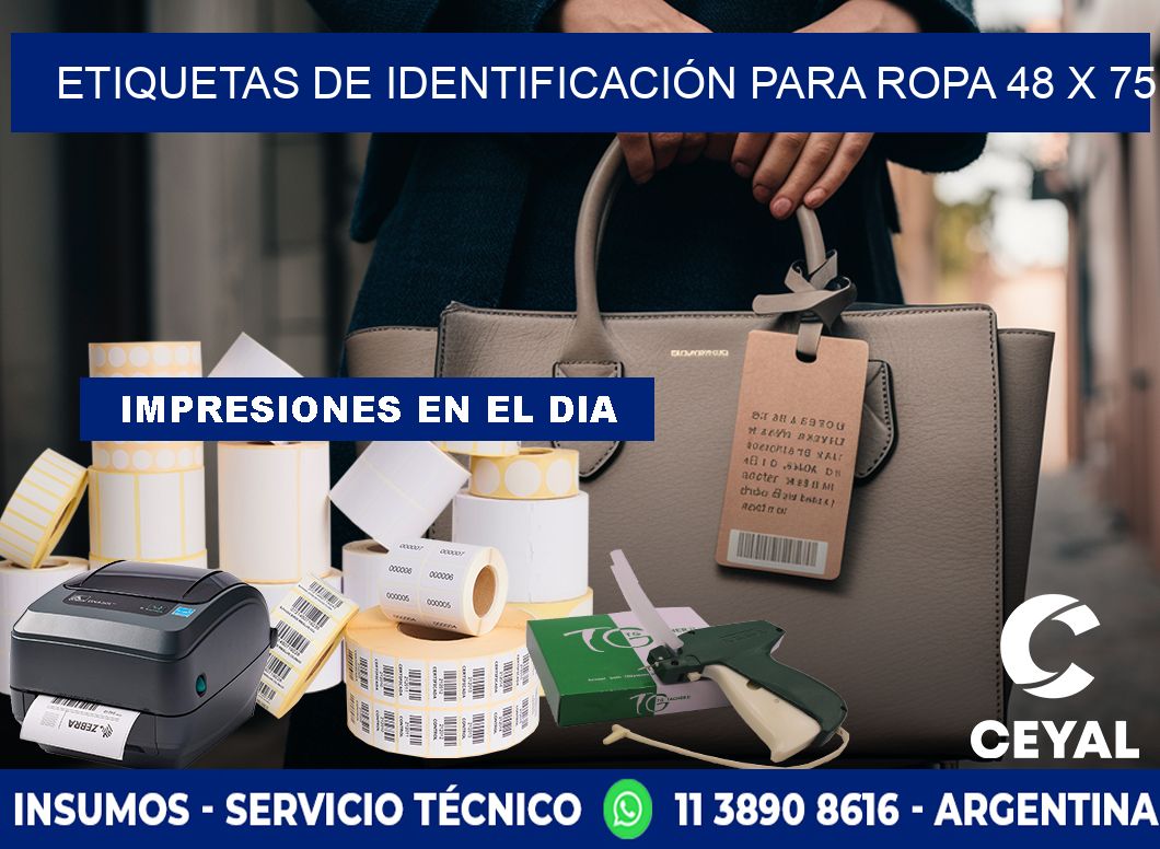 ETIQUETAS DE IDENTIFICACIÓN PARA ROPA 48 x 75
