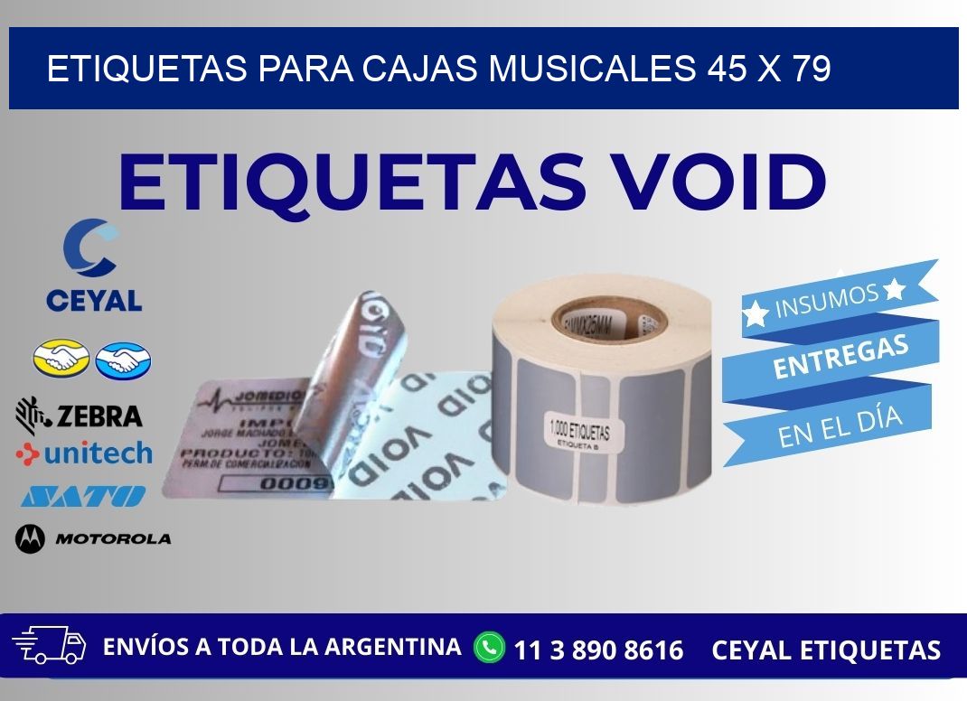 ETIQUETAS PARA CAJAS MUSICALES 45 x 79