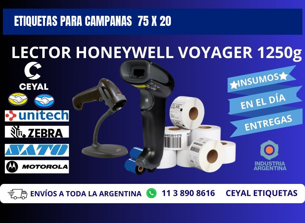 ETIQUETAS PARA CAMPANAS 75 x 20