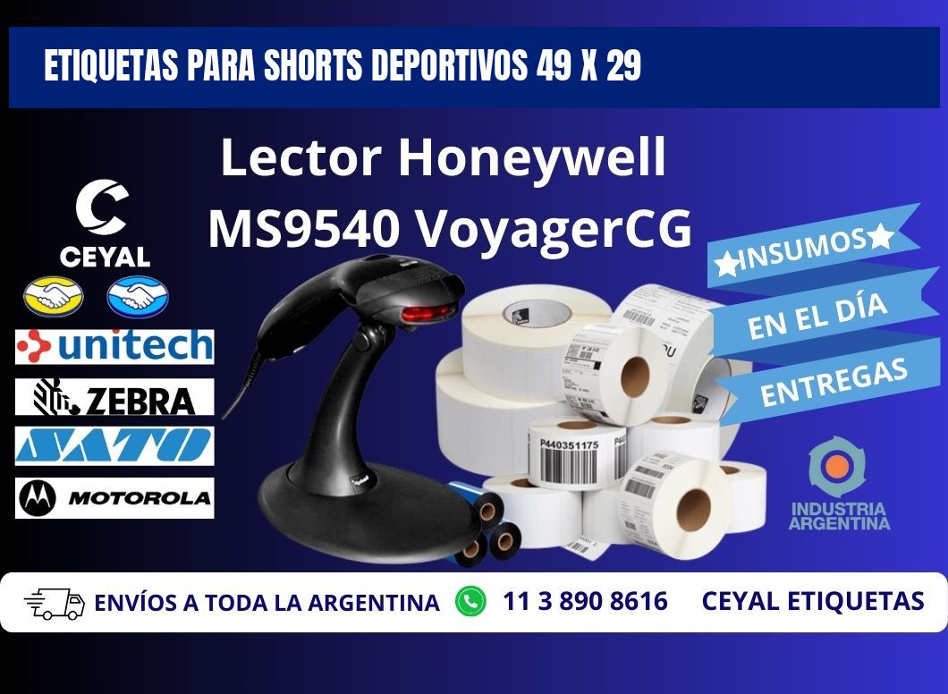 ETIQUETAS PARA SHORTS DEPORTIVOS 49 x 29