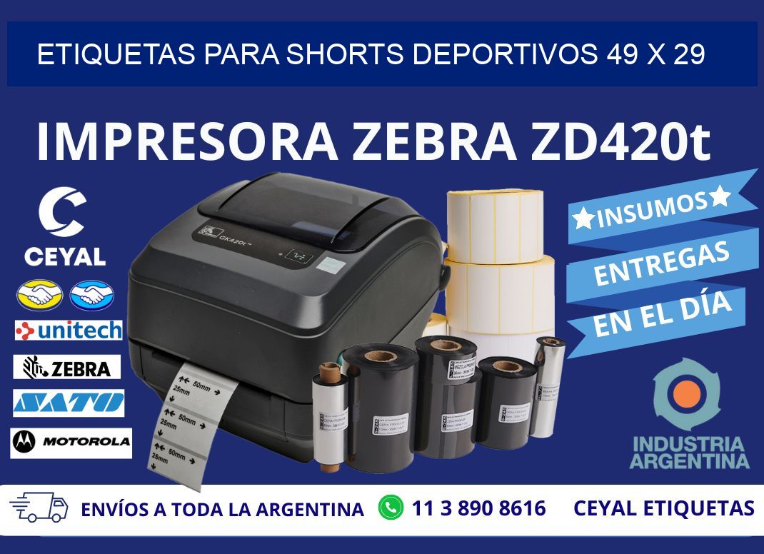 ETIQUETAS PARA SHORTS DEPORTIVOS 49 x 29