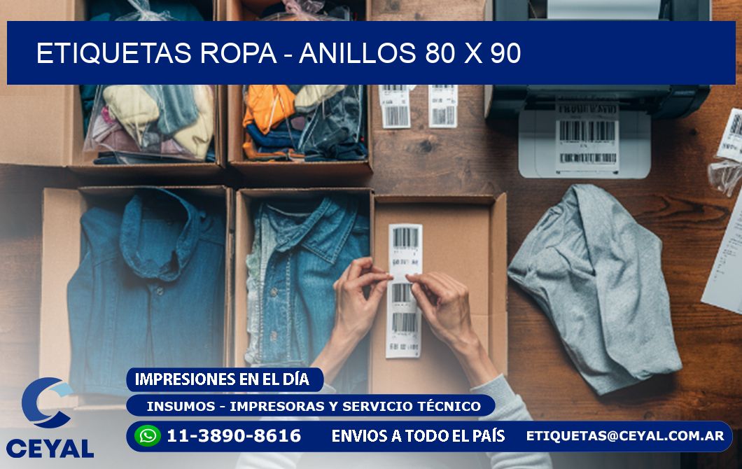 ETIQUETAS ROPA - ANILLOS 80 x 90