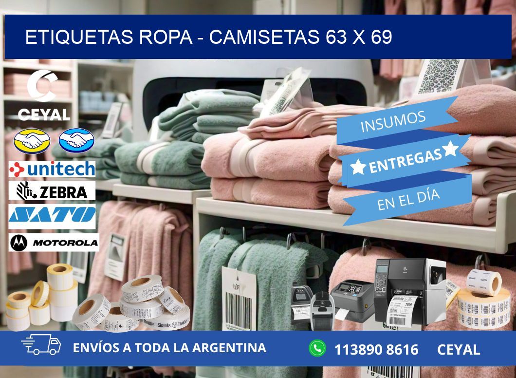 ETIQUETAS ROPA – CAMISETAS 63 x 69