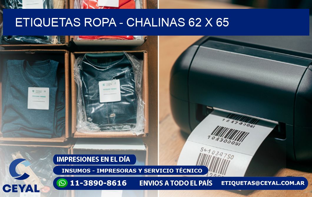ETIQUETAS ROPA - CHALINAS 62 x 65