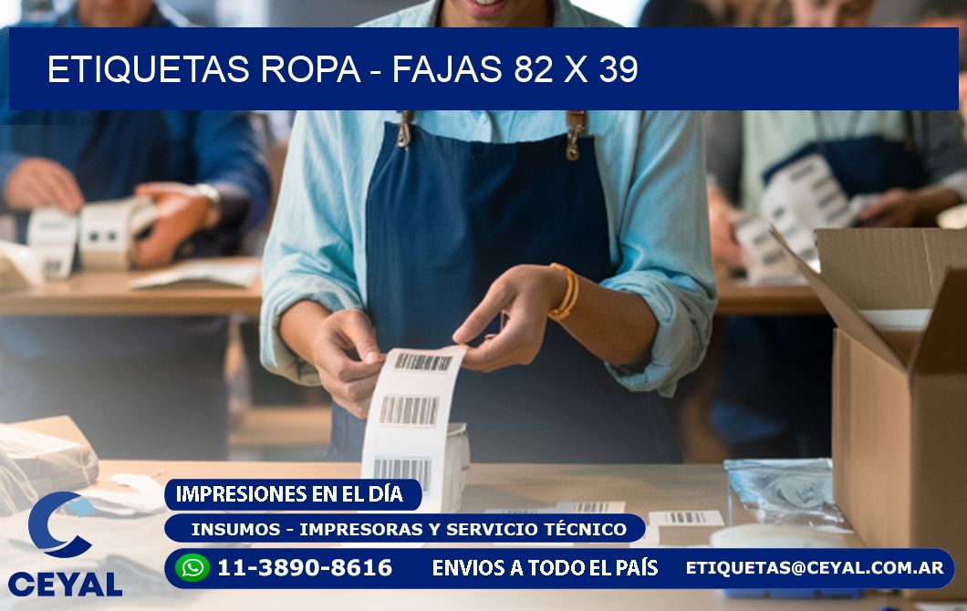 ETIQUETAS ROPA - FAJAS 82 x 39