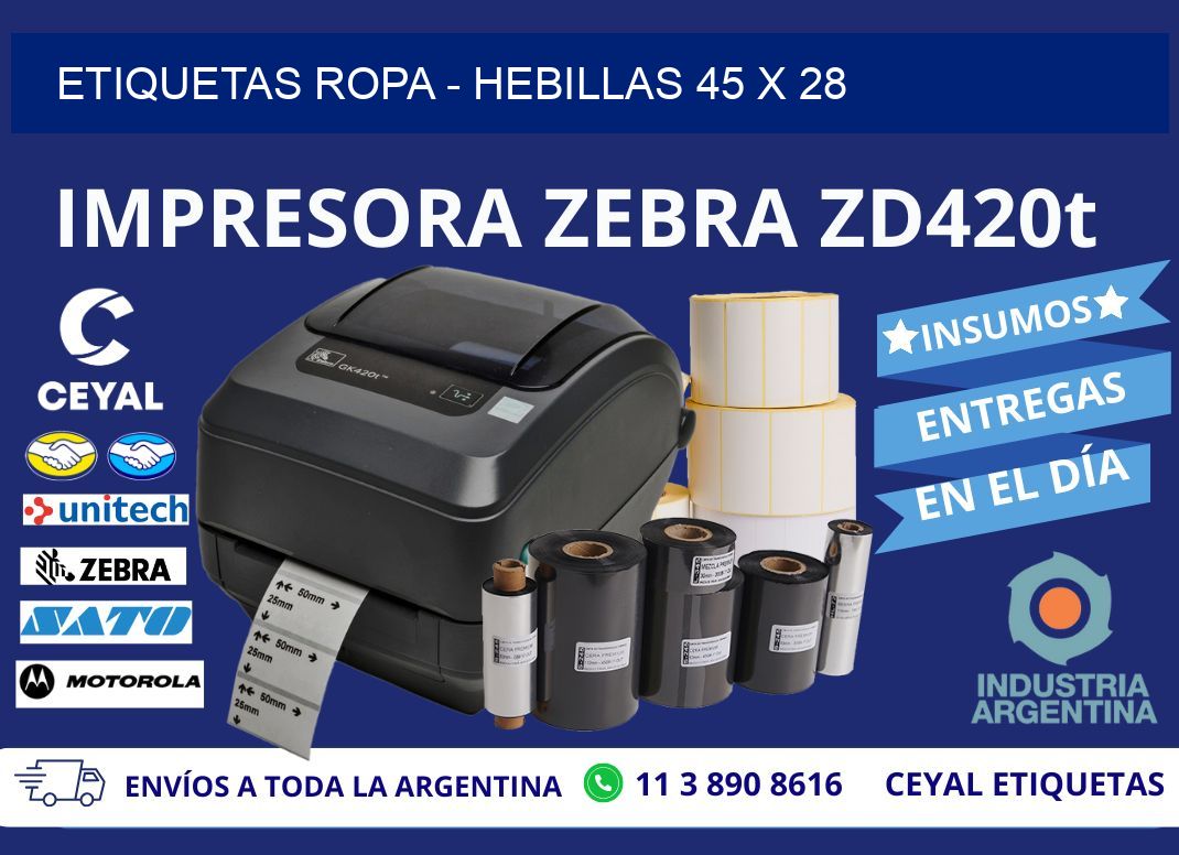 ETIQUETAS ROPA - HEBILLAS 45 x 28