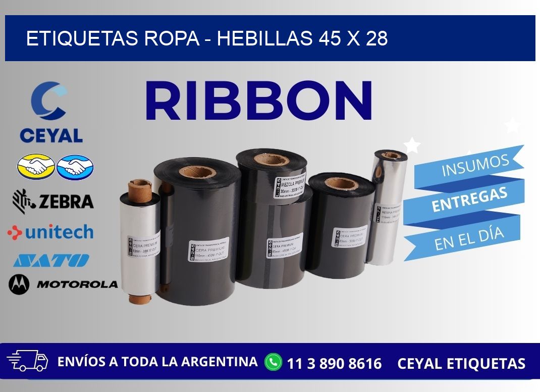 ETIQUETAS ROPA - HEBILLAS 45 x 28