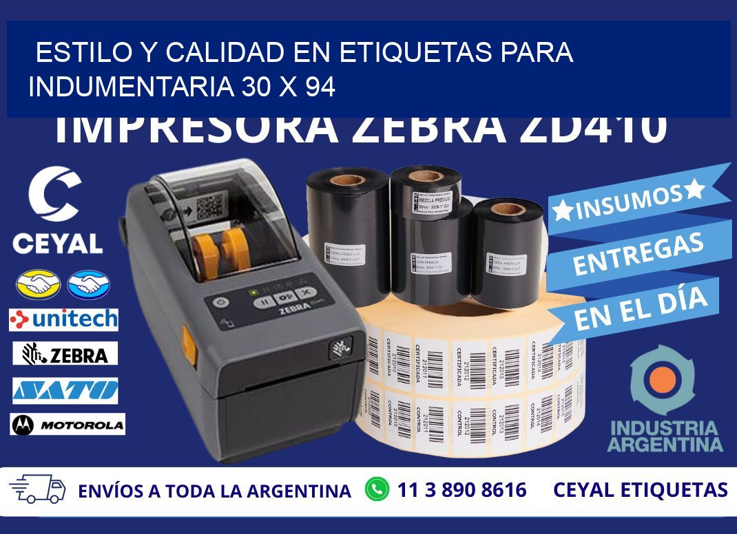Estilo y Calidad en Etiquetas para Indumentaria 30 x 94