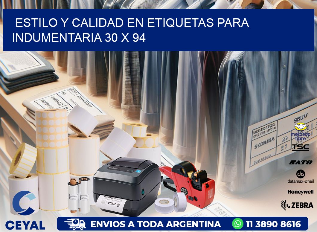 Estilo y Calidad en Etiquetas para Indumentaria 30 x 94