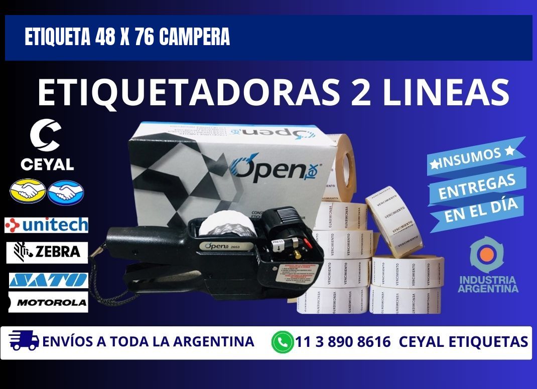 Etiqueta 48 x 76 campera