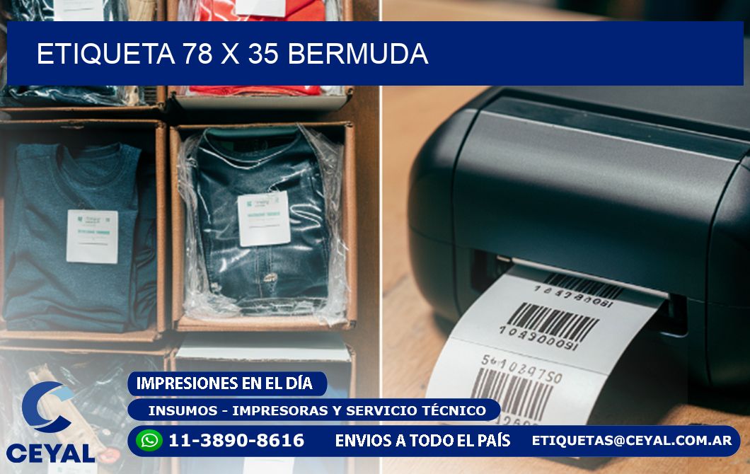 Etiqueta 78 x 35 bermuda