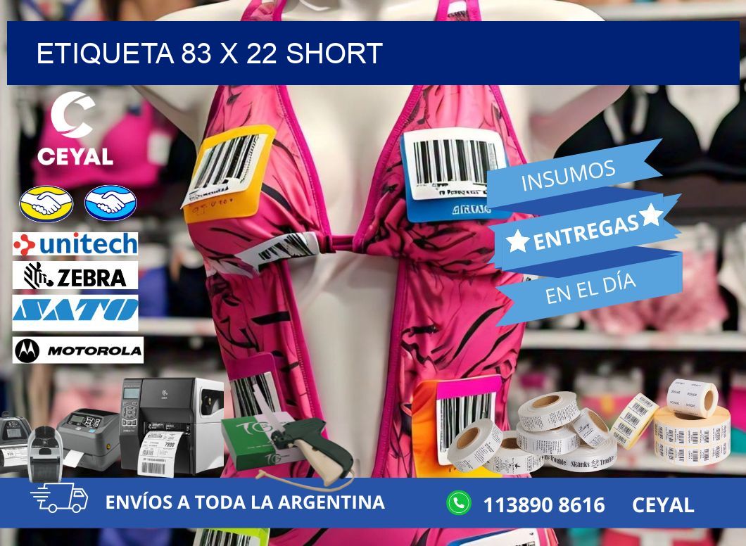 Etiqueta 83 x 22 short