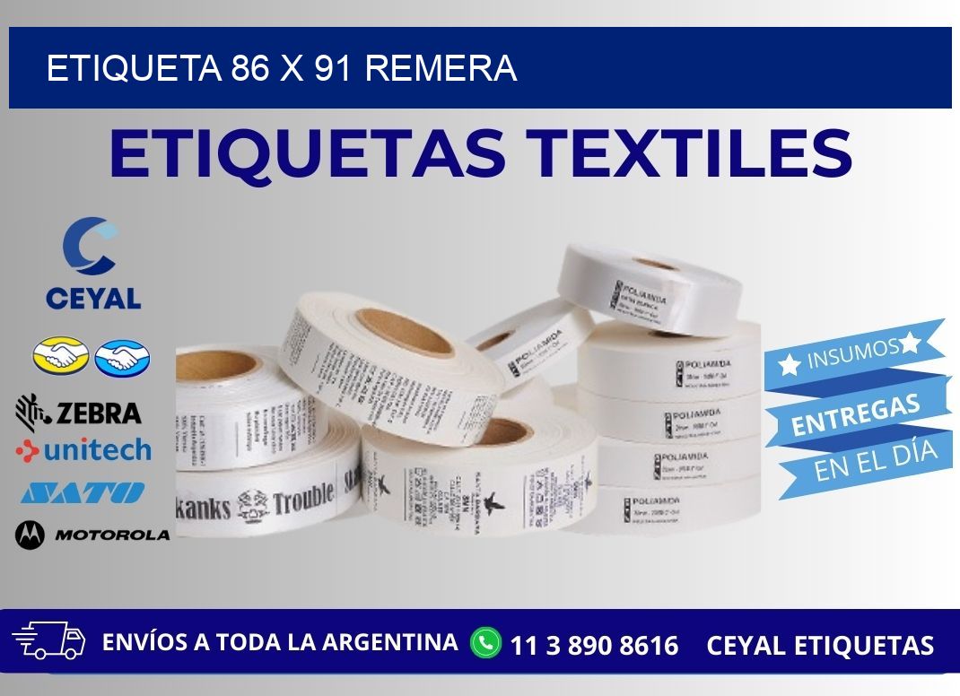 Etiqueta 86 x 91 remera