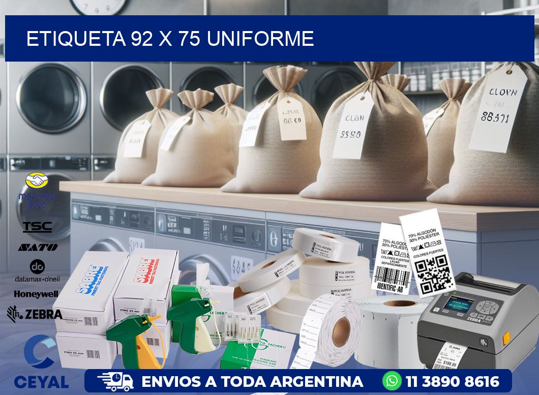 Etiqueta 92 x 75 uniforme