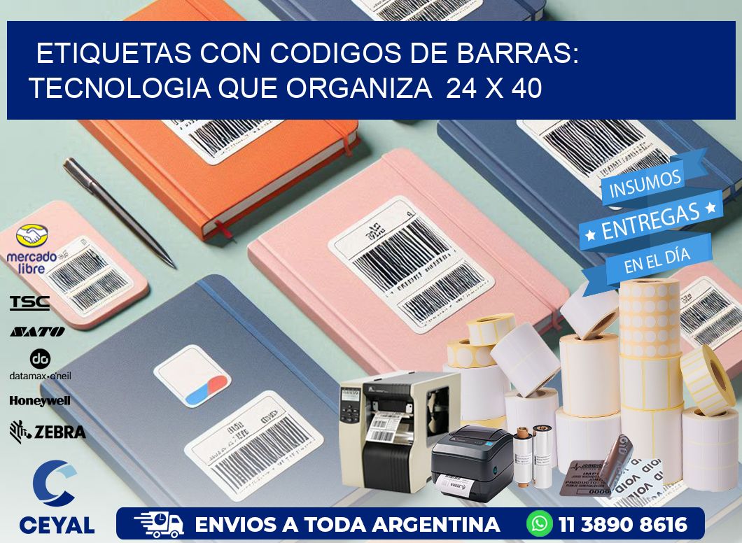 Etiquetas con Codigos de Barras: Tecnologia que Organiza  24 x 40