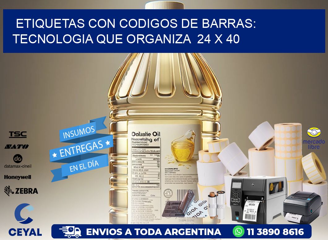 Etiquetas con Codigos de Barras: Tecnologia que Organiza  24 x 40