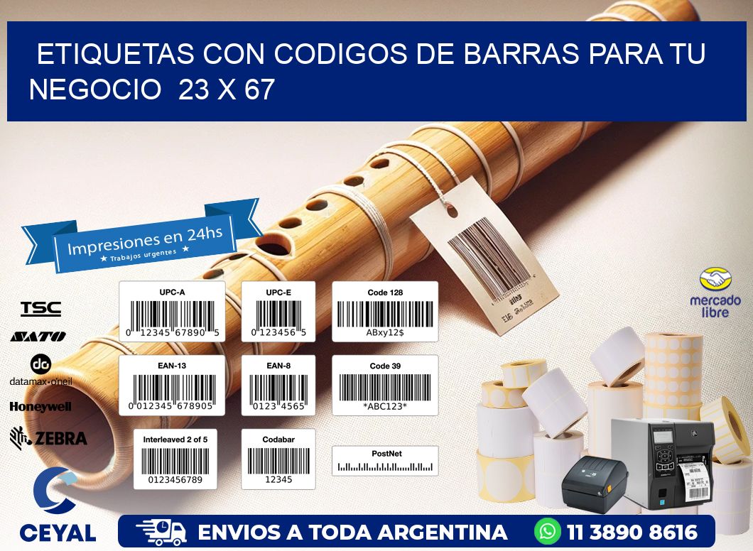 Etiquetas con Codigos de Barras para tu Negocio  23 x 67