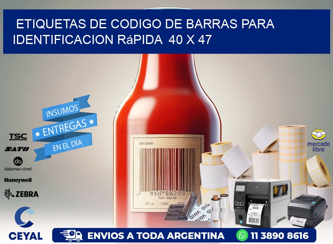 Etiquetas de Codigo de Barras para Identificacion Rápida  40 x 47