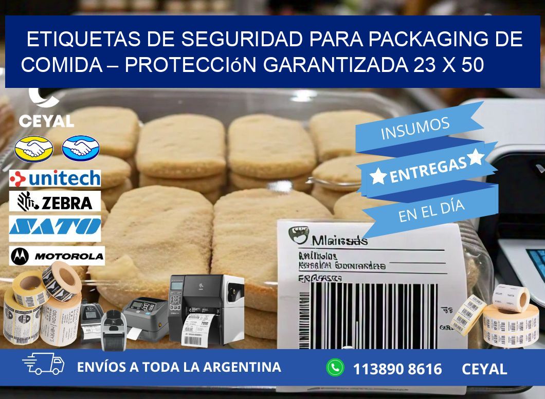 Etiquetas de seguridad para packaging de comida – Protección garantizada 23 x 50