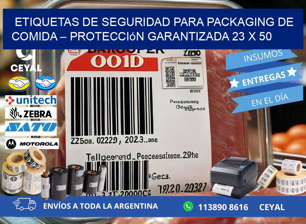 Etiquetas de seguridad para packaging de comida – Protección garantizada 23 x 50