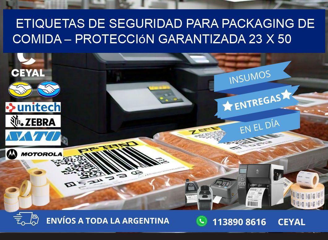 Etiquetas de seguridad para packaging de comida – Protección garantizada 23 x 50