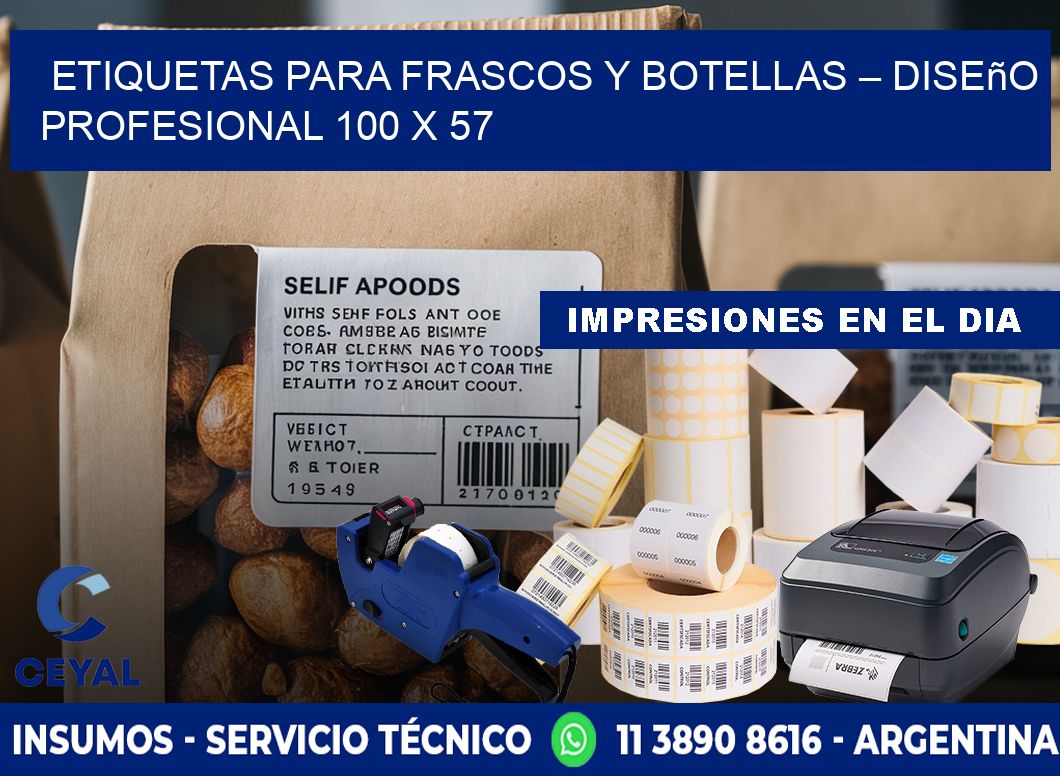 Etiquetas para frascos y botellas – Diseño profesional 100 x 57