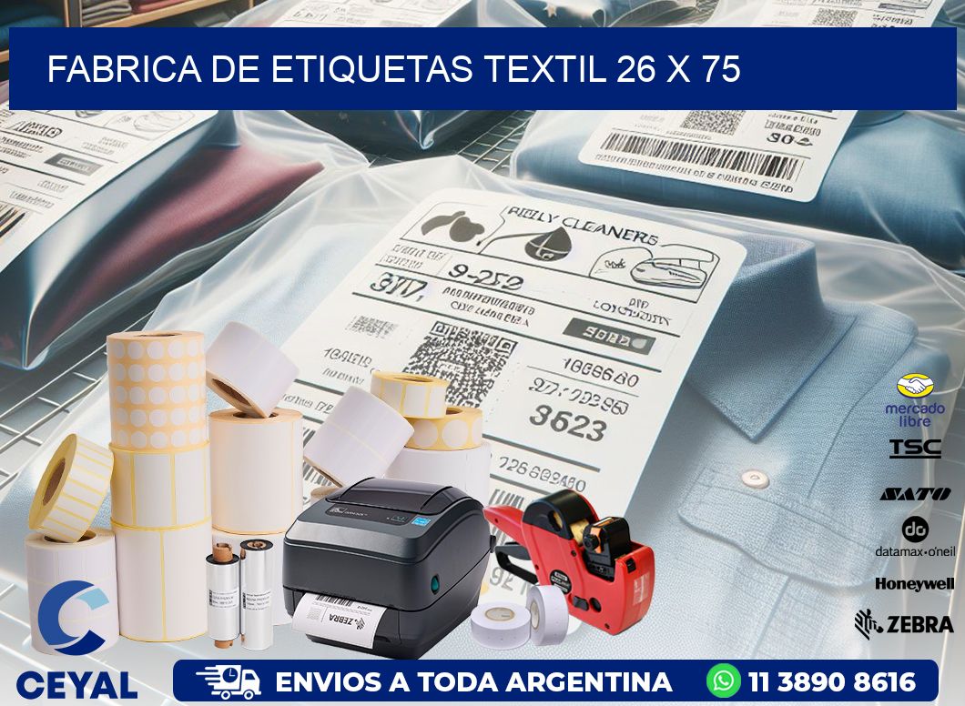 FABRICA DE ETIQUETAS TEXTIL 26 x 75