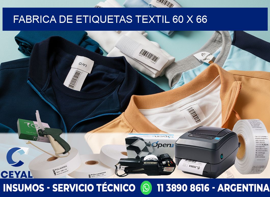 FABRICA DE ETIQUETAS TEXTIL 60 x 66