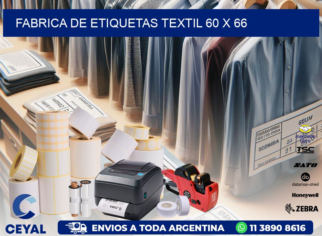 FABRICA DE ETIQUETAS TEXTIL 60 x 66