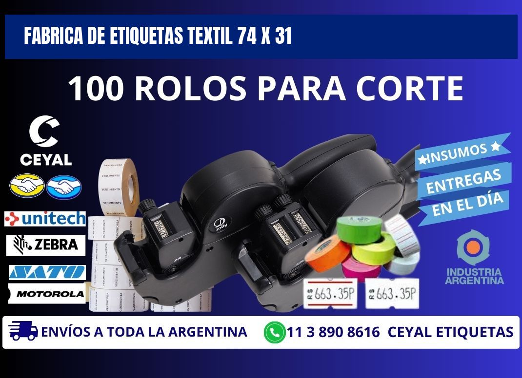 FABRICA DE ETIQUETAS TEXTIL 74 x 31