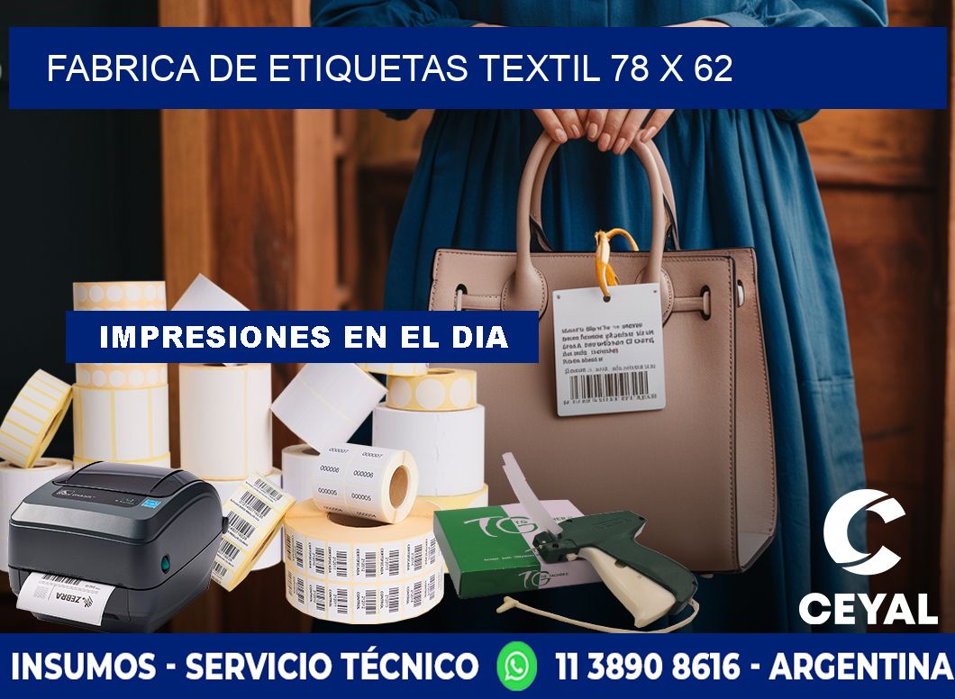 FABRICA DE ETIQUETAS TEXTIL 78 x 62