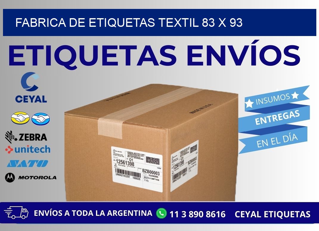 FABRICA DE ETIQUETAS TEXTIL 83 x 93