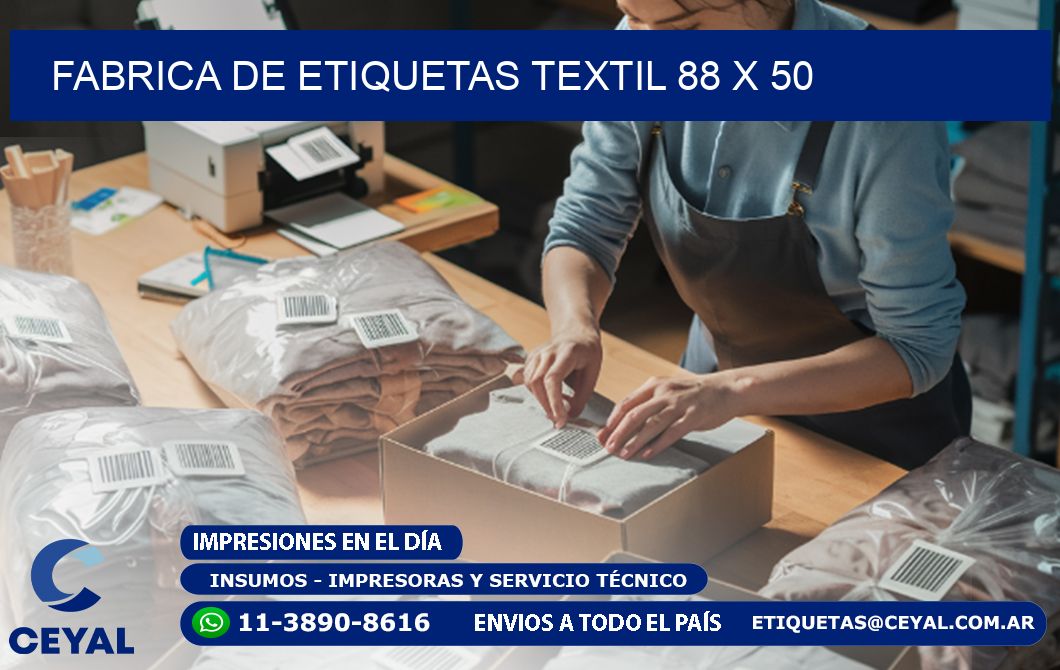 FABRICA DE ETIQUETAS TEXTIL 88 x 50