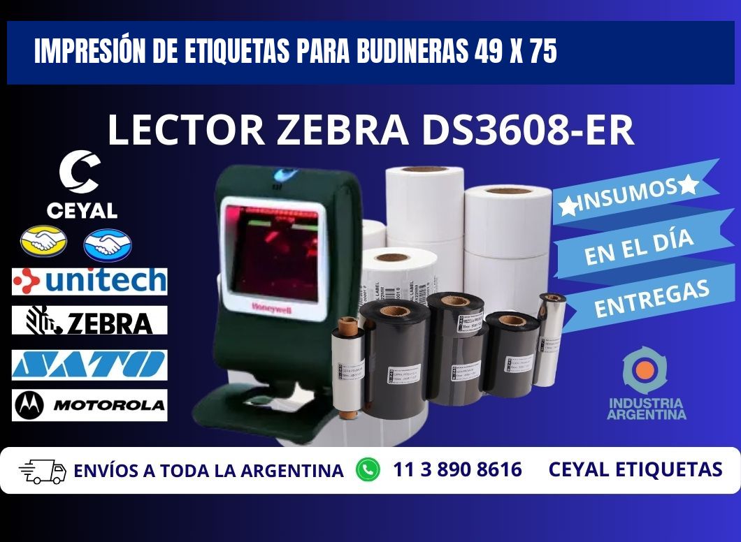 IMPRESIÓN DE ETIQUETAS PARA BUDINERAS 49 x 75