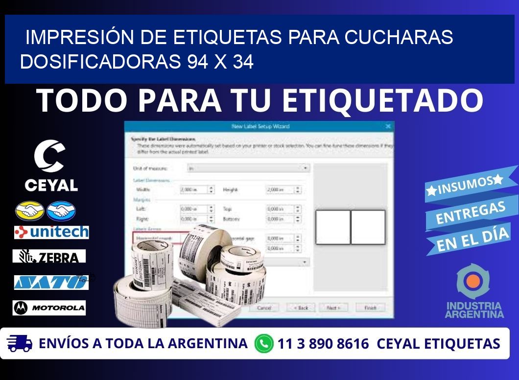 IMPRESIÓN DE ETIQUETAS PARA CUCHARAS DOSIFICADORAS 94 x 34