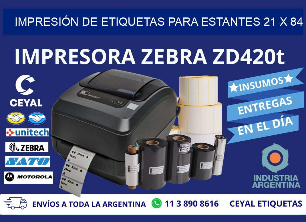 IMPRESIÓN DE ETIQUETAS PARA ESTANTES 21 x 84