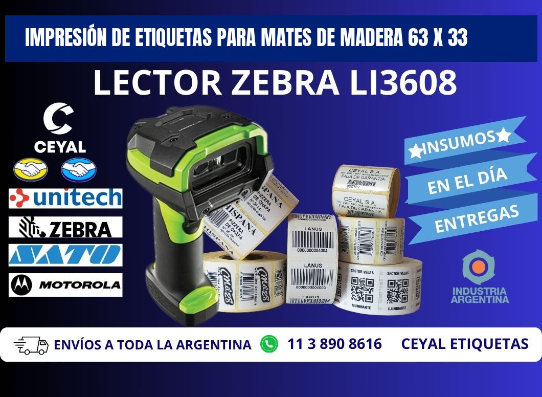 IMPRESIÓN DE ETIQUETAS PARA MATES DE MADERA 63 x 33