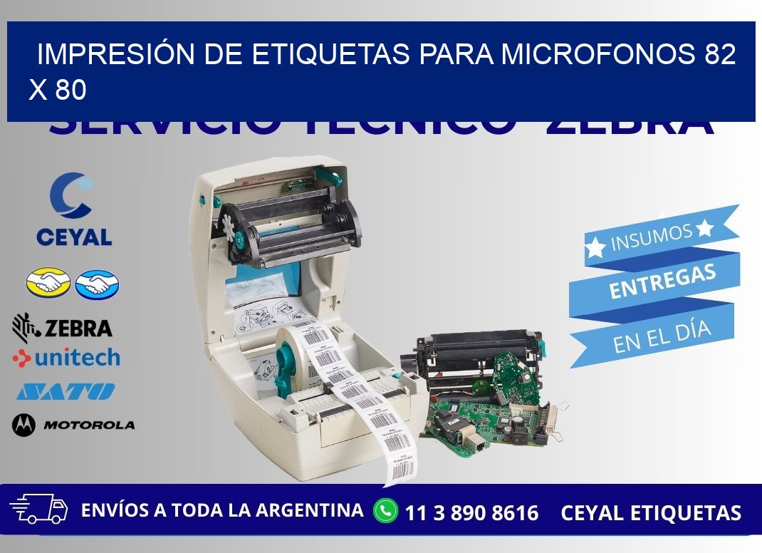 IMPRESIÓN DE ETIQUETAS PARA MICROFONOS 82 x 80