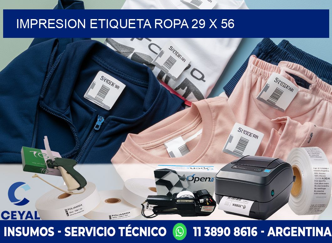 IMPRESION ETIQUETA ROPA 29 x 56