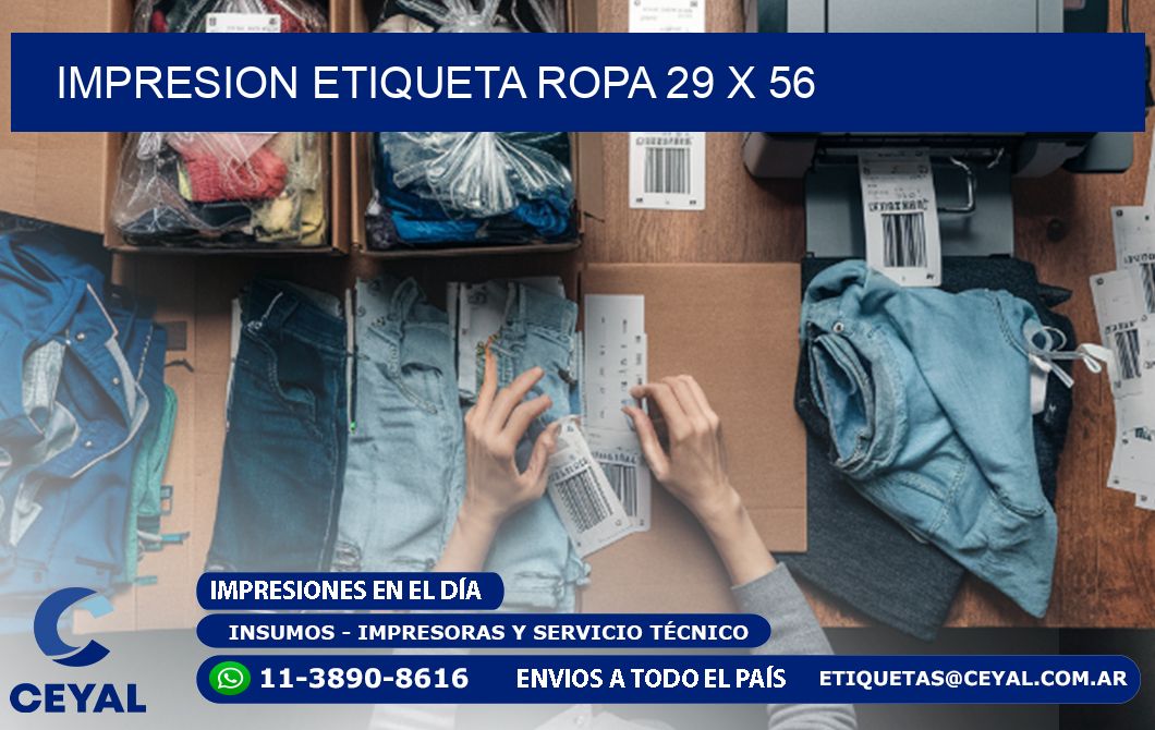 IMPRESION ETIQUETA ROPA 29 x 56