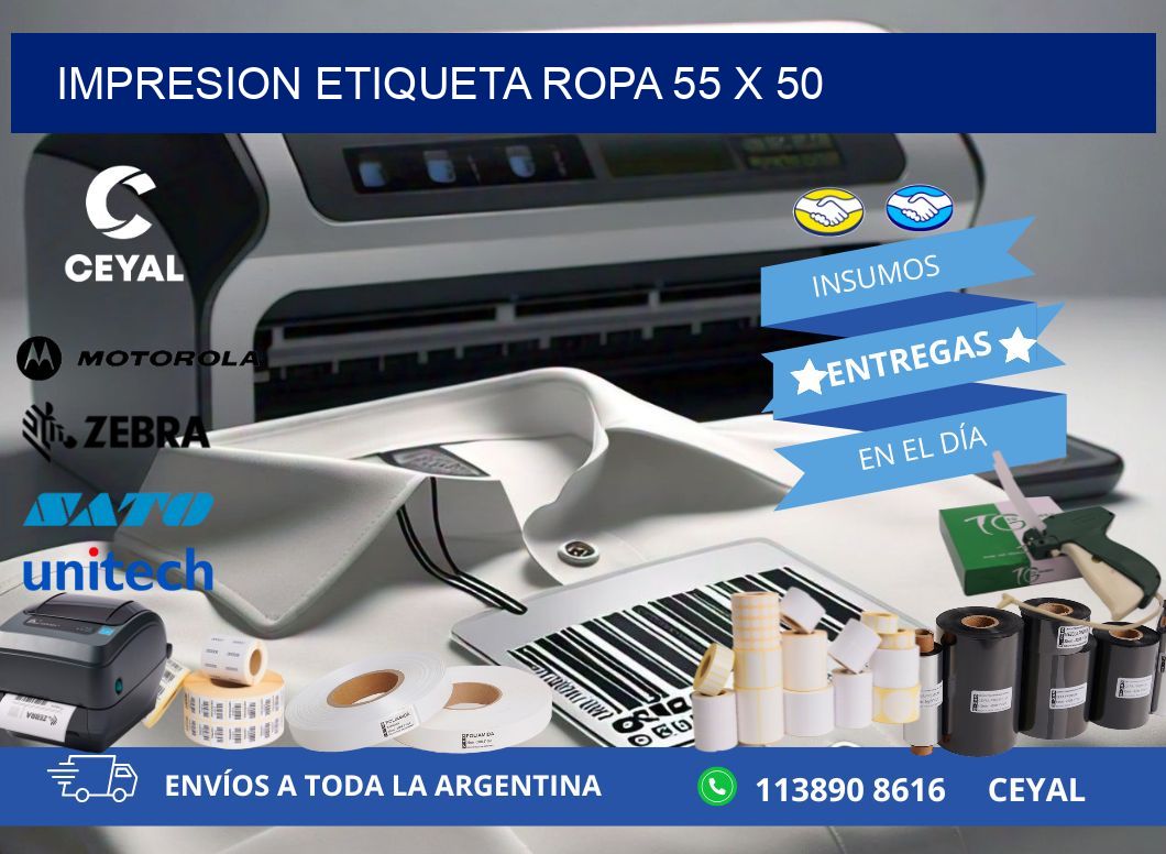 IMPRESION ETIQUETA ROPA 55 x 50