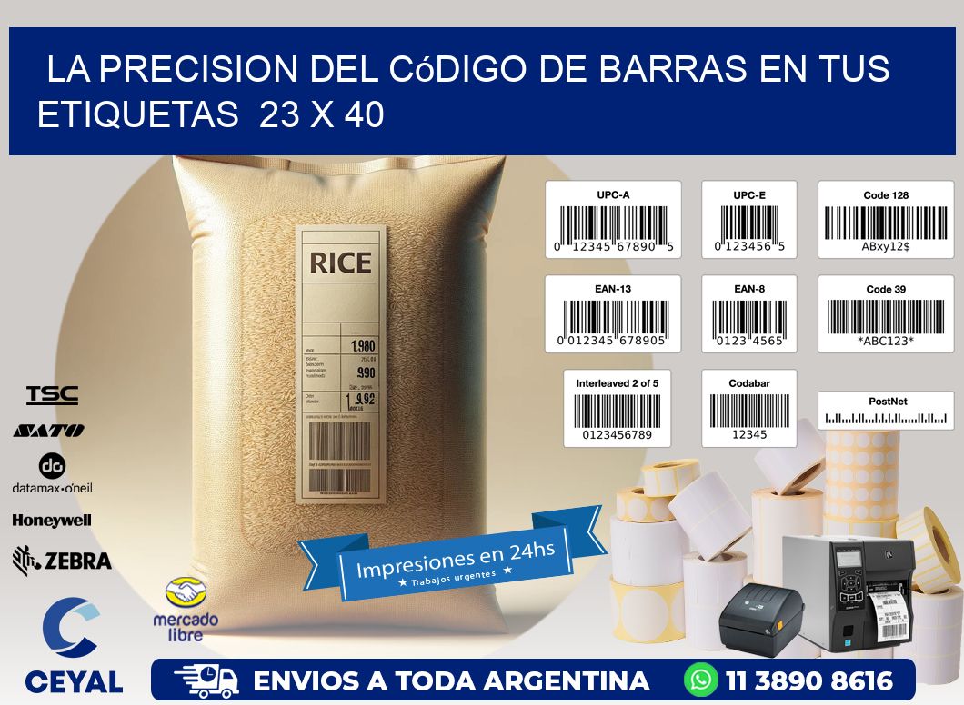La Precision del Código de Barras en tus Etiquetas  23 x 40