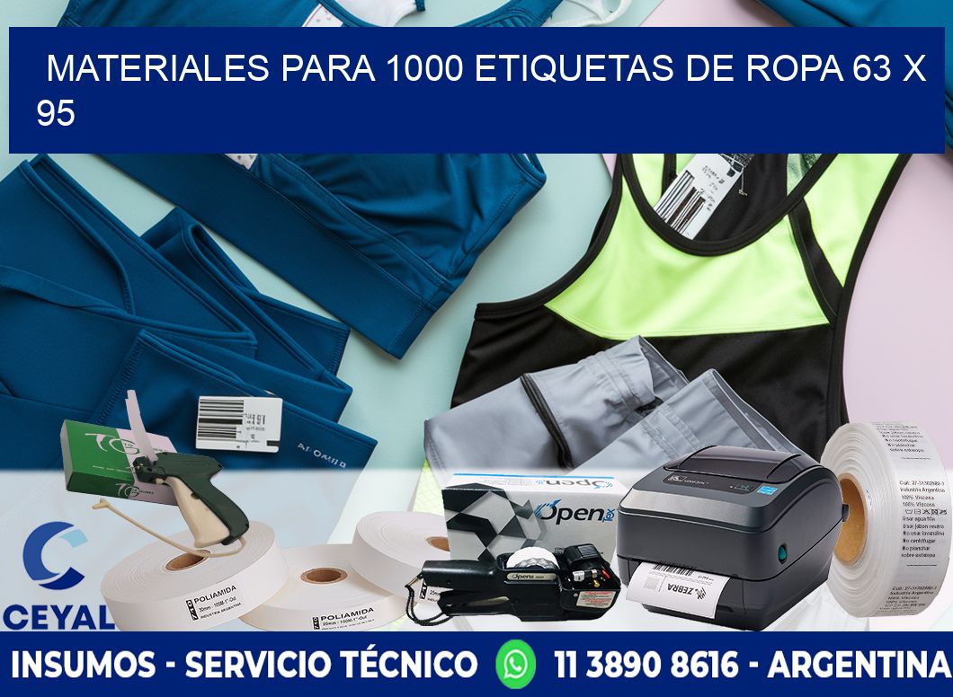 MATERIALES PARA 1000 ETIQUETAS DE ROPA 63 x 95