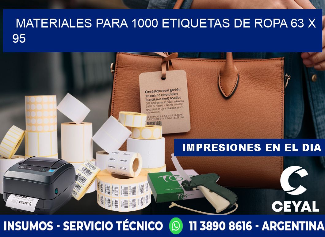 MATERIALES PARA 1000 ETIQUETAS DE ROPA 63 x 95