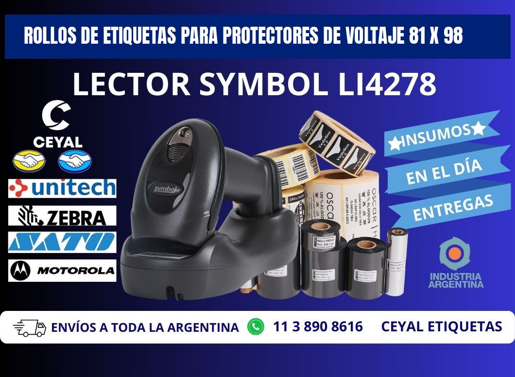 ROLLOS DE ETIQUETAS PARA PROTECTORES DE VOLTAJE 81 x 98