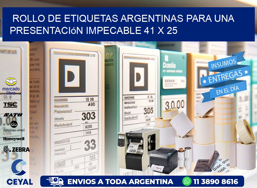 Rollo de Etiquetas Argentinas para una Presentación Impecable 41 x 25