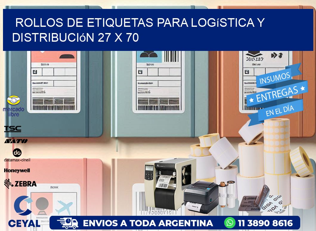 Rollos de Etiquetas para Logística y Distribución 27 x 70