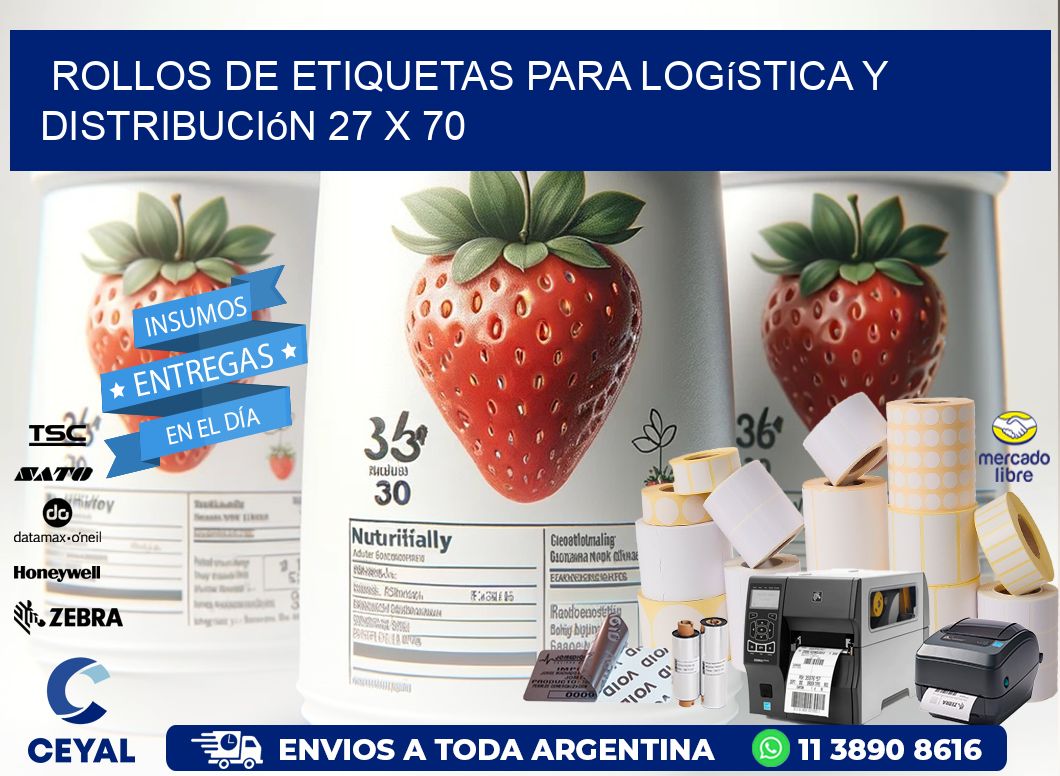 Rollos de Etiquetas para Logística y Distribución 27 x 70