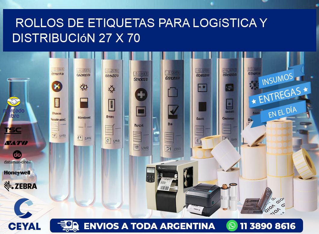 Rollos de Etiquetas para Logística y Distribución 27 x 70