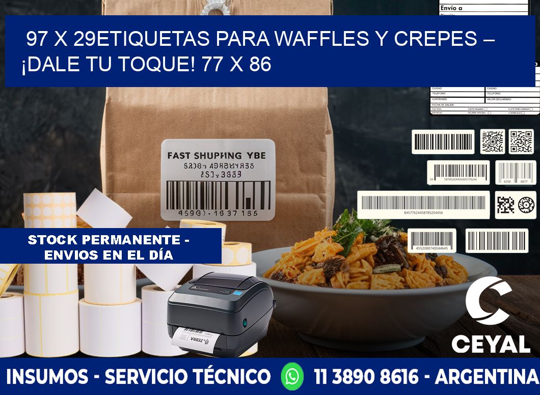 97 x 29Etiquetas para waffles y crepes – ¡Dale tu toque! 77 x 86